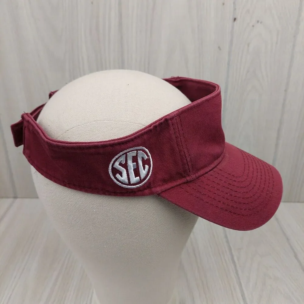 Adidas Texas A&M Aggies Visor Mens Maroon Cap Adjustable State Logo SEC Football